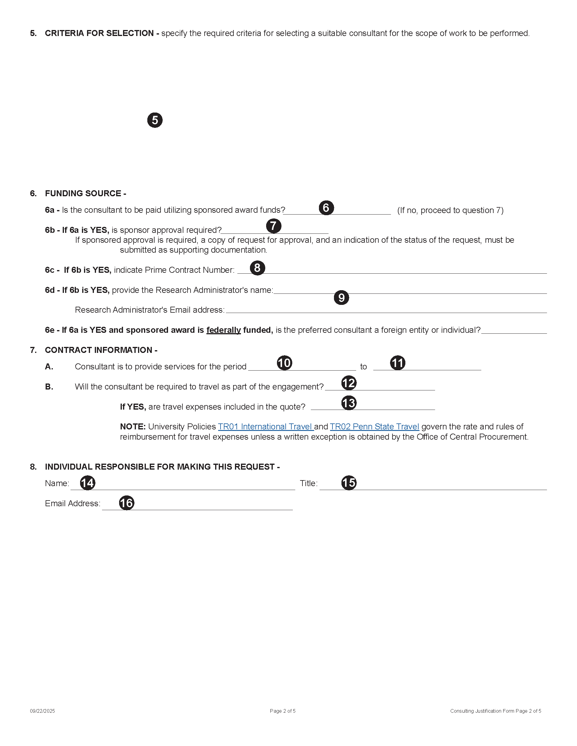 Image of Consulting Justification Form (Page 2)